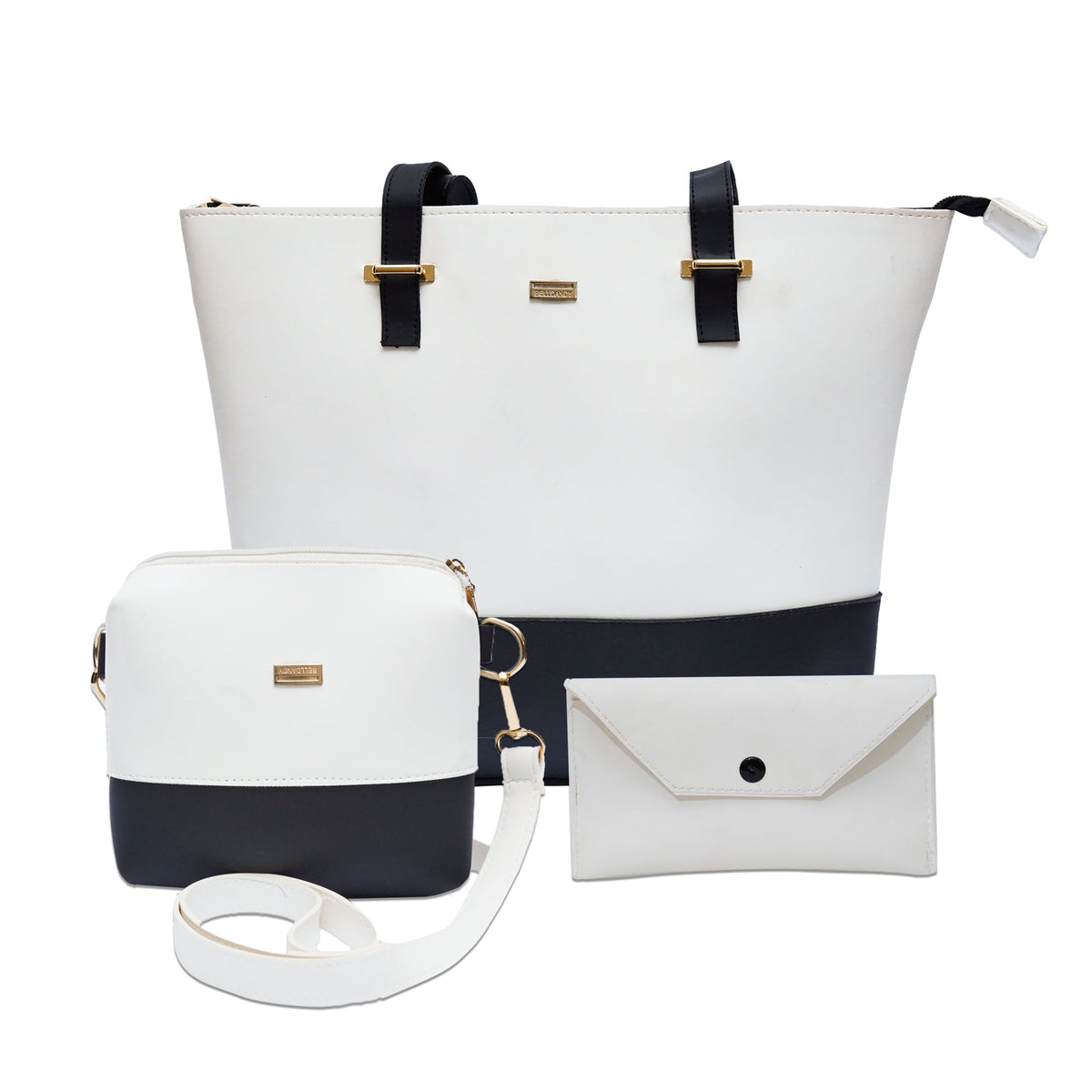Handbag White & Black 3 Pcs IOTAMAX