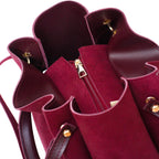 Maroon Suede Handbag IOTAMAX